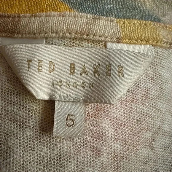 Ted Baker Pera Linen-Blend T-Shirt Women's size 5 - Picture 11 of 13